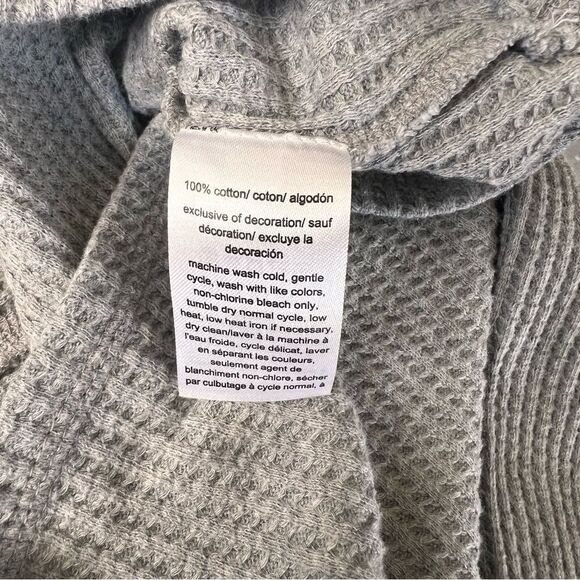 Tommy Jeans Grey & Navy Waffle Knit Cotton Hoodie - Picture 9 of 9